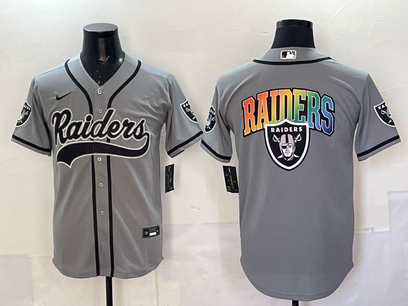Men 2025 Oakland Raiders Blank Grey 3th generation Joint Name Nike Limited NFL Jersey style 063